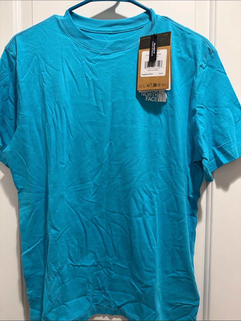 NWT The North Face women’s Short-Sleeve Crew T-Shirt — Teal Blue